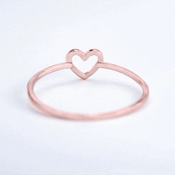 Rose Gold Heart Silhouette Ring - Picture 2 of 8